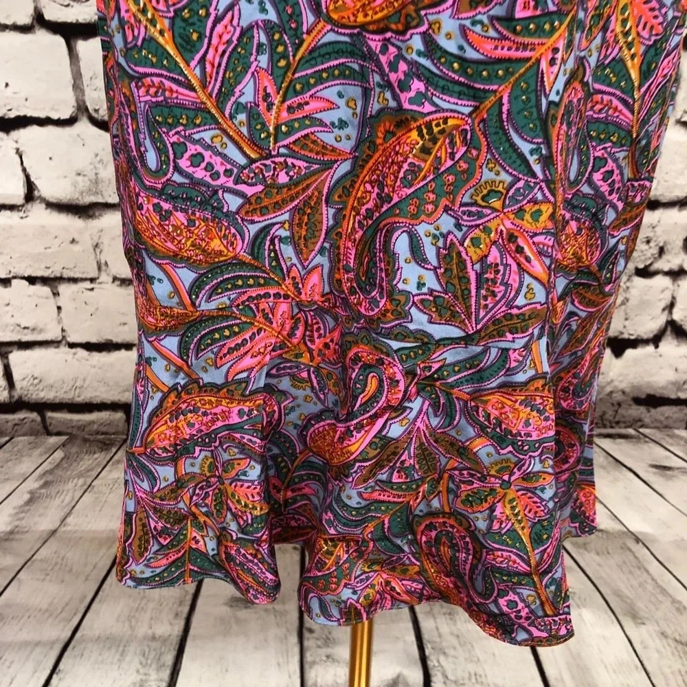 NWT J. Crew Ruffled Dress in‎ Vibrant Paisley Pink